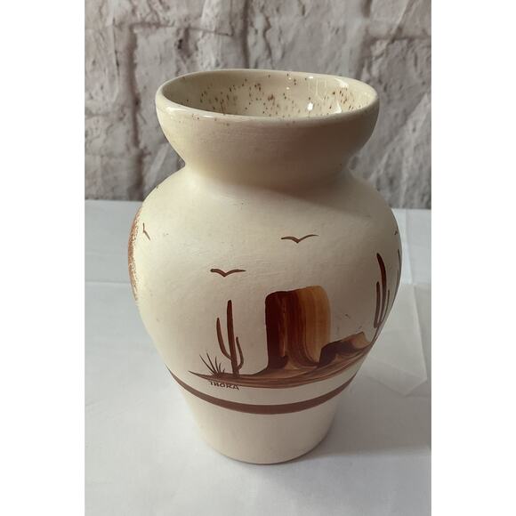 Vintage Hand Crafted Sundance Southwest Pottery Vase By Thora Tempe Arizona - Picture 3 of 8